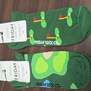 Friday Sock Co. Size 7-12 Golf Themed Egyptian Cotton Ankle Socks